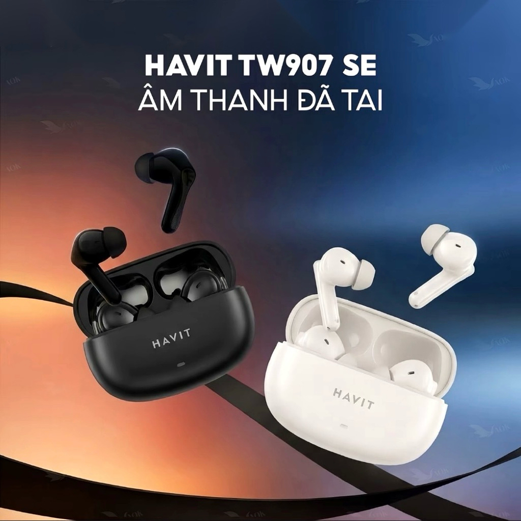 [Mới 100% - Full Box] Tai Nghe Bluetooth HAVIT TW907 SE – Âm Thanh Stereo, Mic Đàm Thoại, Cảm Ứng, Hộp Sạc Gọn Nhẹ