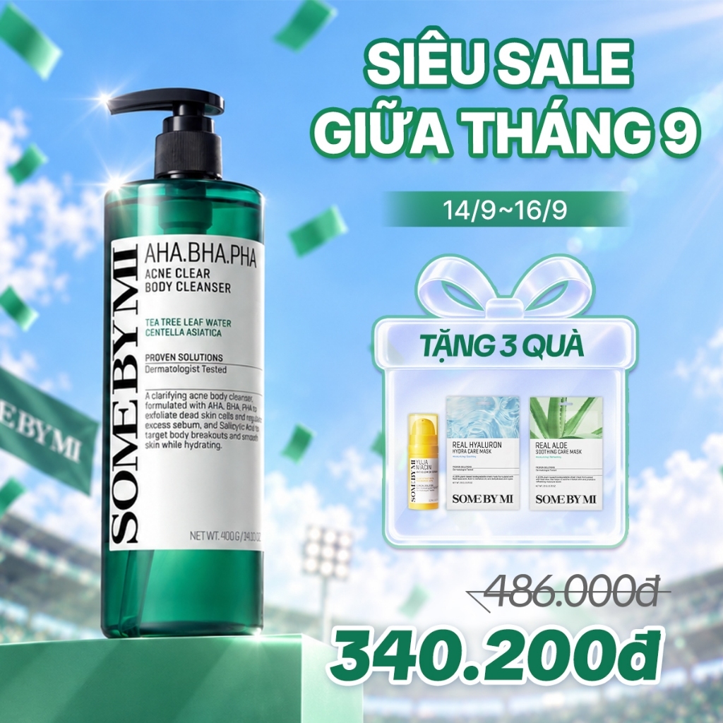 [SOMEBYMI] Sữa Tắm Giảm Mụn AHA BHA PHA 30 Days Miracle Acne Clear Body Cleanser 400g
