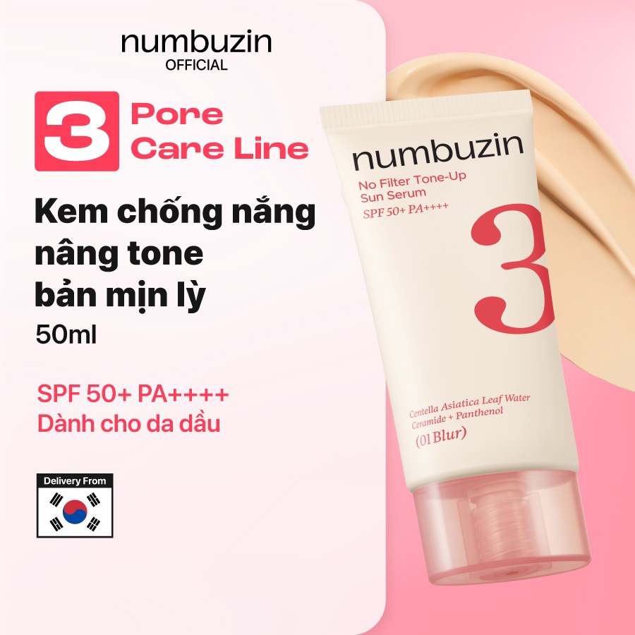 [Numbuzin Official] Kem nâng tông số 3 50ml Bản Mịn Lì Blur
