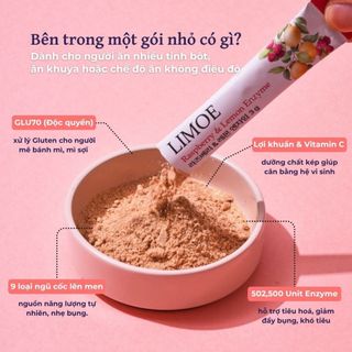 Limoe Hạt Mâm Xôi Chanh Lên Men | Vitamin C, Dưỡng Chất Từ 9 Loại Ngũ Cốc Hàn Quốc  3g x 30 Gói