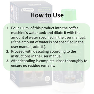 [De'Longhi] Dung dịch tẩy cặn máy pha cà phê 500ml | Loại bỏ cặn hiệu quả | Phù hợp máy pha cà phê De'Longhi