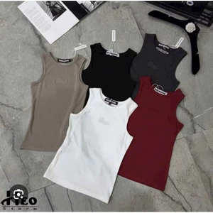 Áo ba lỗ trơn thêu Bad chất liệu zip co giãn mềm mịn, fom ôm body cực tôn dáng