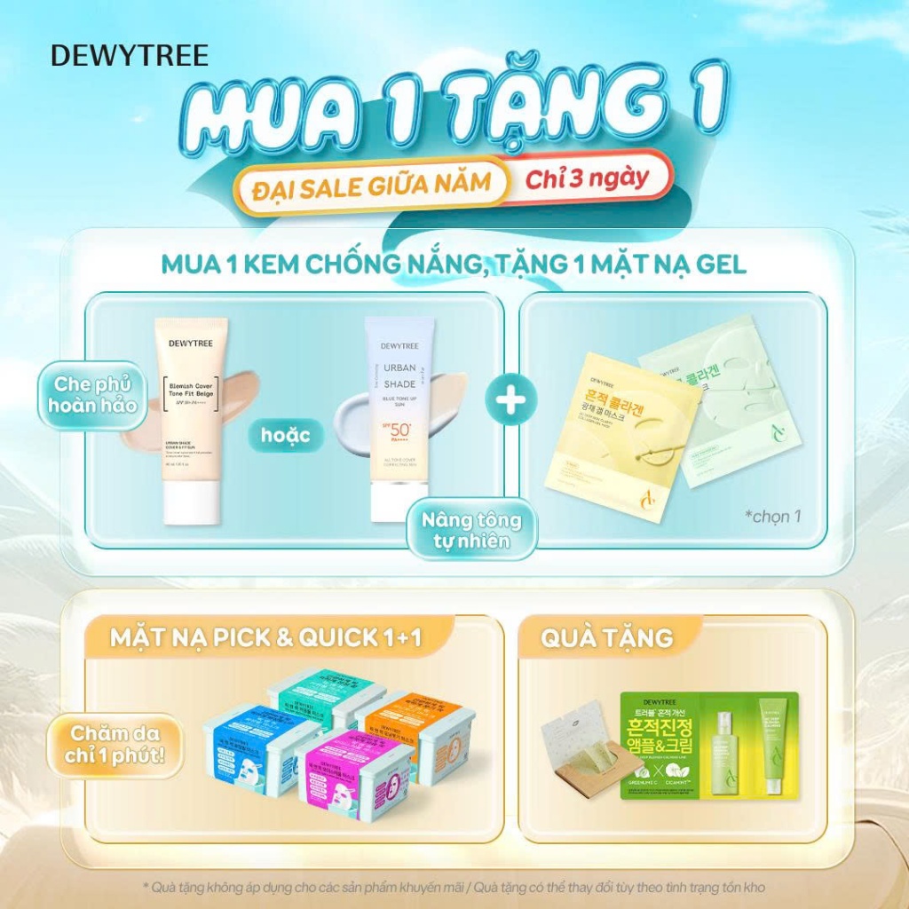 [DEWYTREE] Mặt Nạ Giảm Sưng Buổi Sáng Pick & Quick 30 Miếng