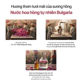 <Odorata / Neferra> Đàn Hồi + Làm Sáng Da / Xịt Dưỡng Hồng với Hoa Hồng Bulgaria 120ml