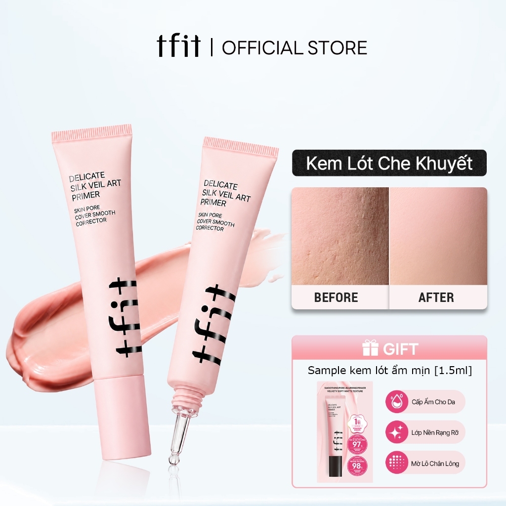 [TFIT Official] Kem Lót Dưỡng Ẩm Che Phủ Lỗ Chân Lông Delicate Silk Veil Art Primer 30ml