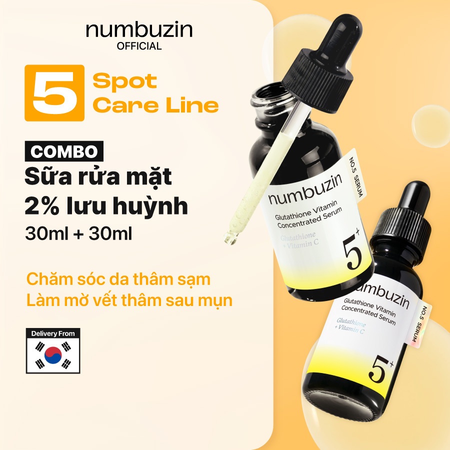 [Numbuzin Official] (DUO) numbuzin No.5 + Serum đậm đặc Vitamin 30ml + 30ml