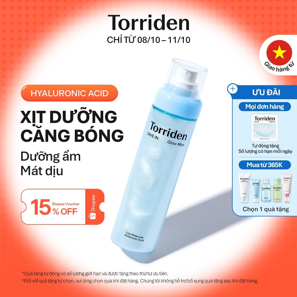 [Torriden Chính hãng] Xịt dưỡng căng bóng DIVE IN chứa Hyaluronic Acid, 120ml, Mist