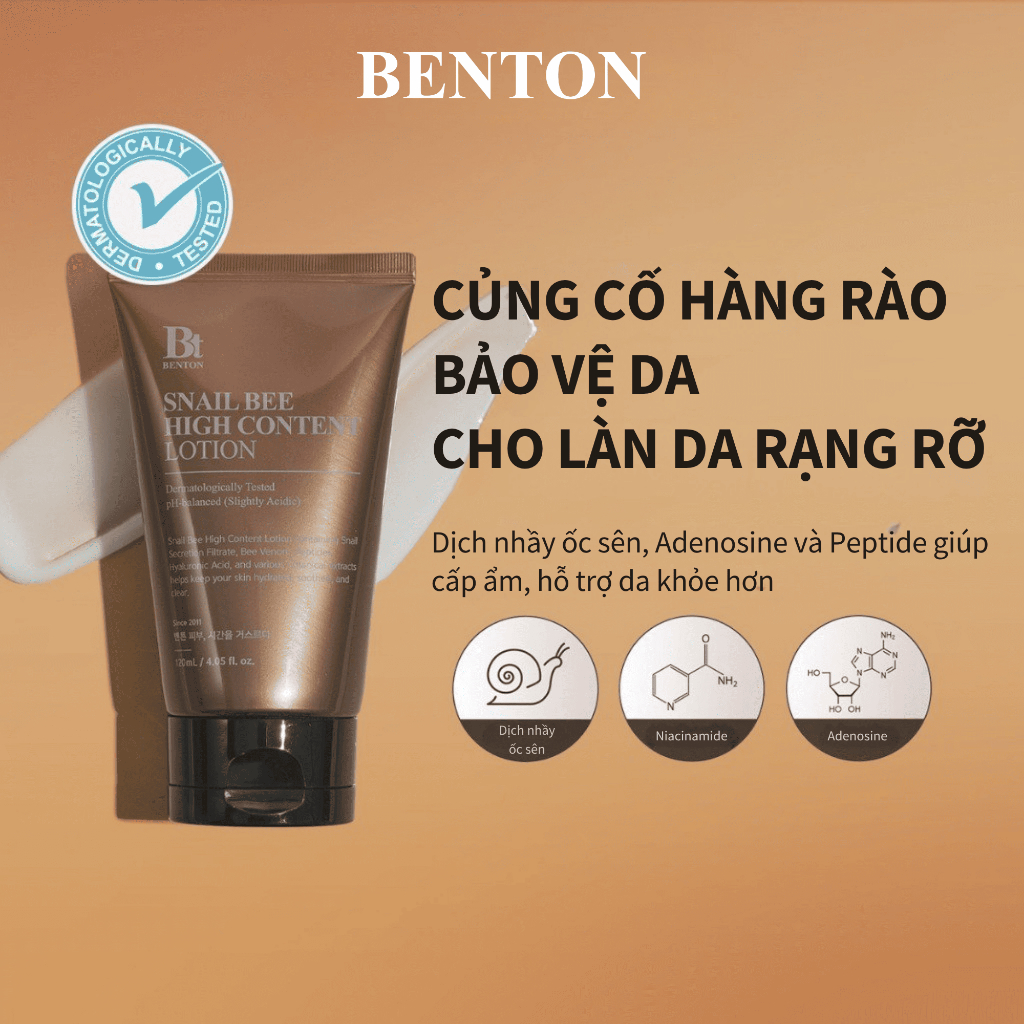 [Benton Official] Sữa Dưỡng Snail Bee High Content – Cân bằng độ ẩm, làm dịu, hỗ trợ phục hồi da, phù hợp da dễ nổi mụn