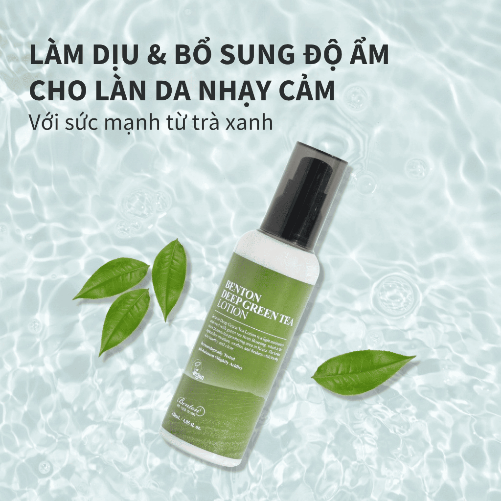 [Benton Official] Sữa Dưỡng Benton Deep Green Tea – Cấp ẩm, làm dịu, hỗ trợ kiểm soát dầu thừa, dùng được cho da nhạy cảm
