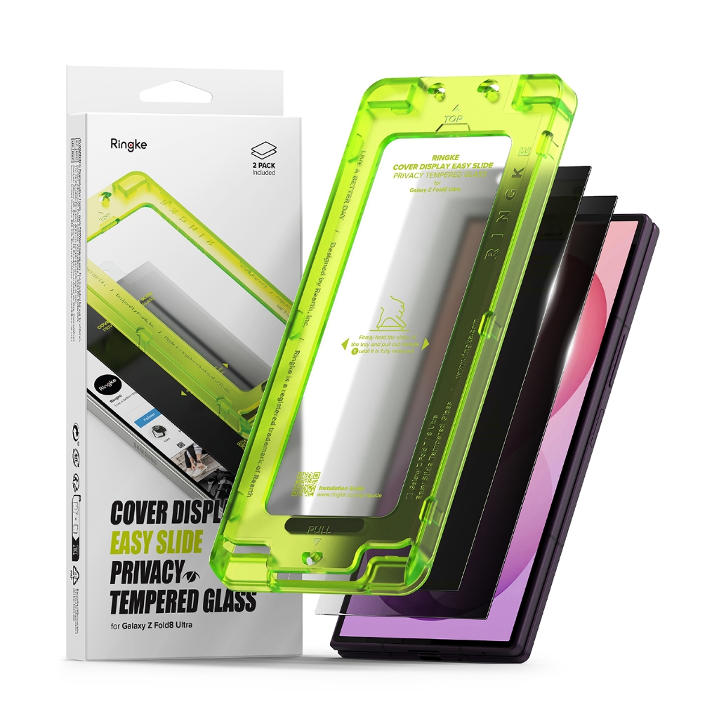[Chính hãng] Kính cường lực chống nhìn trộm Samsung Galaxy Z Fold8 Ultra Ringke Easy Slide Privacy, độ cứng 9H, kèm khung trợ dán