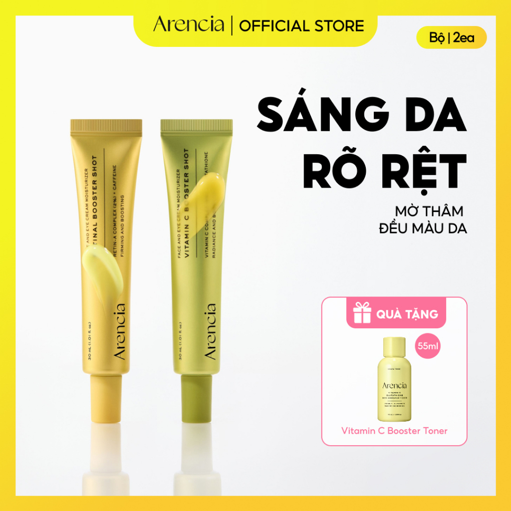 [Arencia] Vitamin C Booster shot Serum sáng da 30ml + Retinal Booster Shot serum 30ml