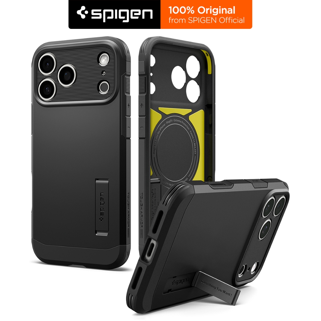 Ốp Lưng iPhone 18 Pro Max 18 Pro 17 Air 16 Series Tough Armor T (AI) MagFit Spigen - Tích Hợp Lớp Foam Chống Sốc