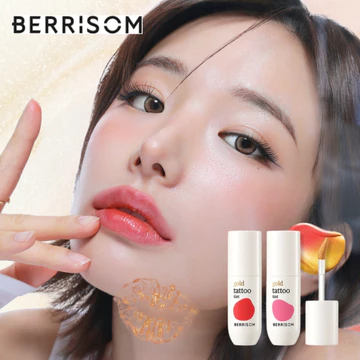 BERRISOM Gold Tattoo Tint Son Tint Xăm Môi 10 Giây Lau Đi Màu Tươi Lâu Trôi Gold Veil K-Beauty