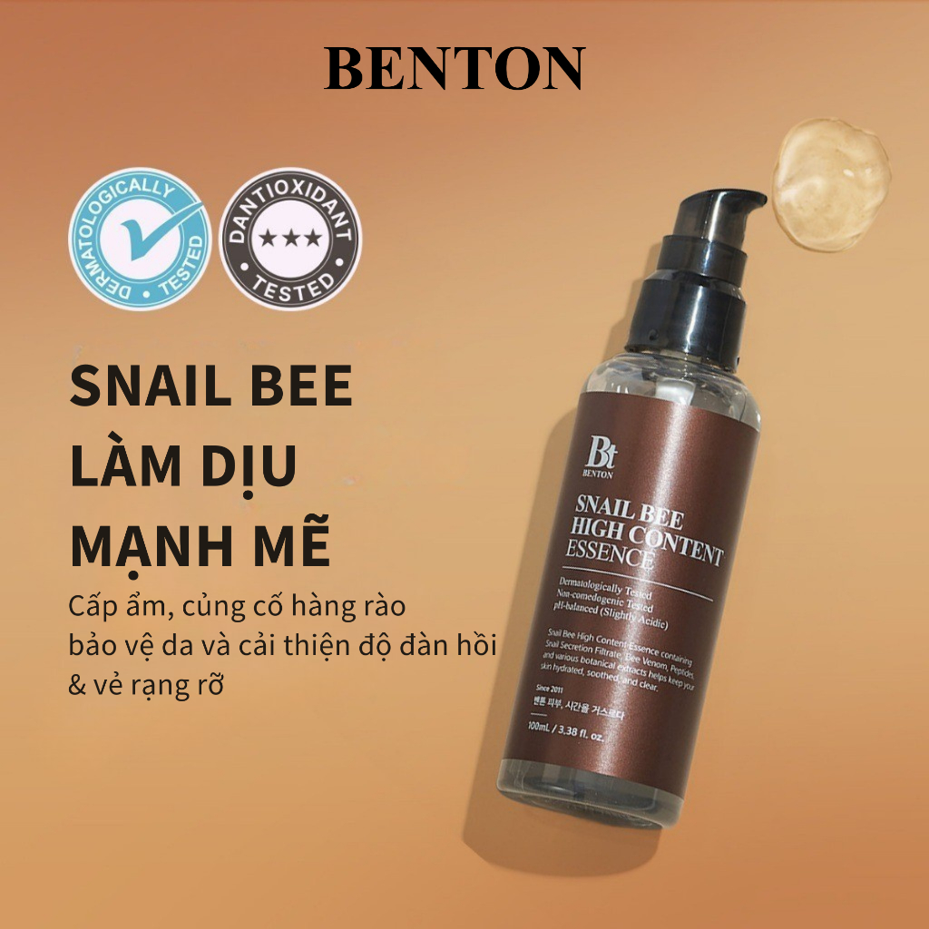 [Benton Official] Tinh chất dưỡng da Snail Bee High Content Essence – Hỗ trợ phục hồi hàng rào bảo vệ da & cải thiện dấu hiệu lão hóa với Peptide & Niacinamide