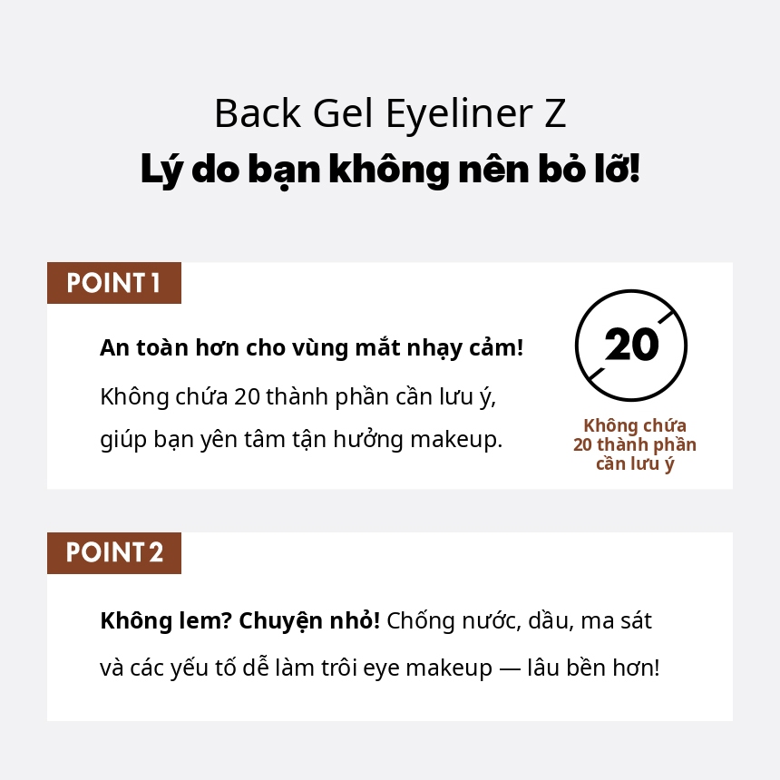 TONYMOLY Gel kẻ mắt chống nước Back Gel Eyeliner Z 4g Không lem, thuần chay