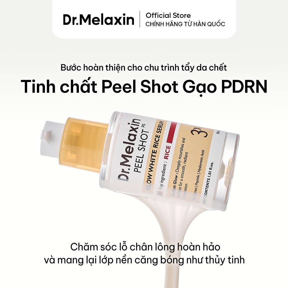 [Dr.Melaxin Official] Tinh chất Peel Shot Gạo PDRN 30ml – Nuôi dưỡng & Da rạng rỡ
