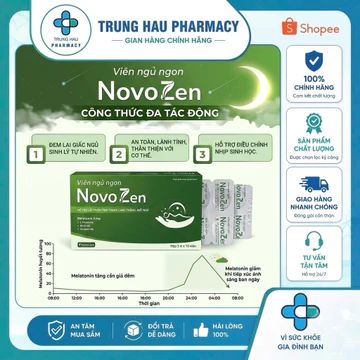 Viên uống ngủ ngon NovoZen - Hỗ trợ cải thiện tình trạng căng thẳng, mất ngủ ( Hộp 30 viên)