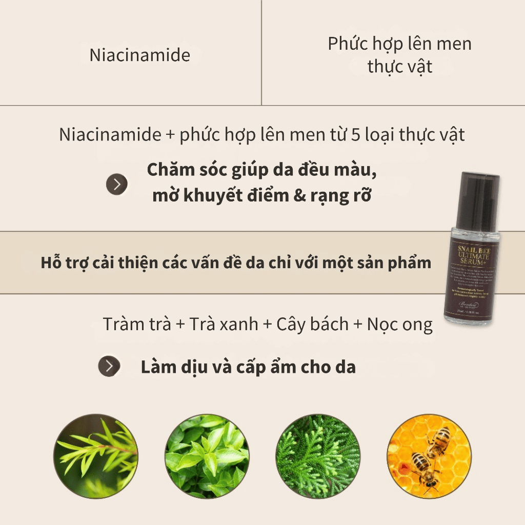[Benton Official] Serum Tinh Chất Benton Snail Bee Ultimate Serum Plus – Làm sáng da, hỗ trợ hàng rào bảo vệ da, chăm sóc da khuyết điểm, cải thiện dấu hiệu lão hóa, dưỡng da chuyên sâu