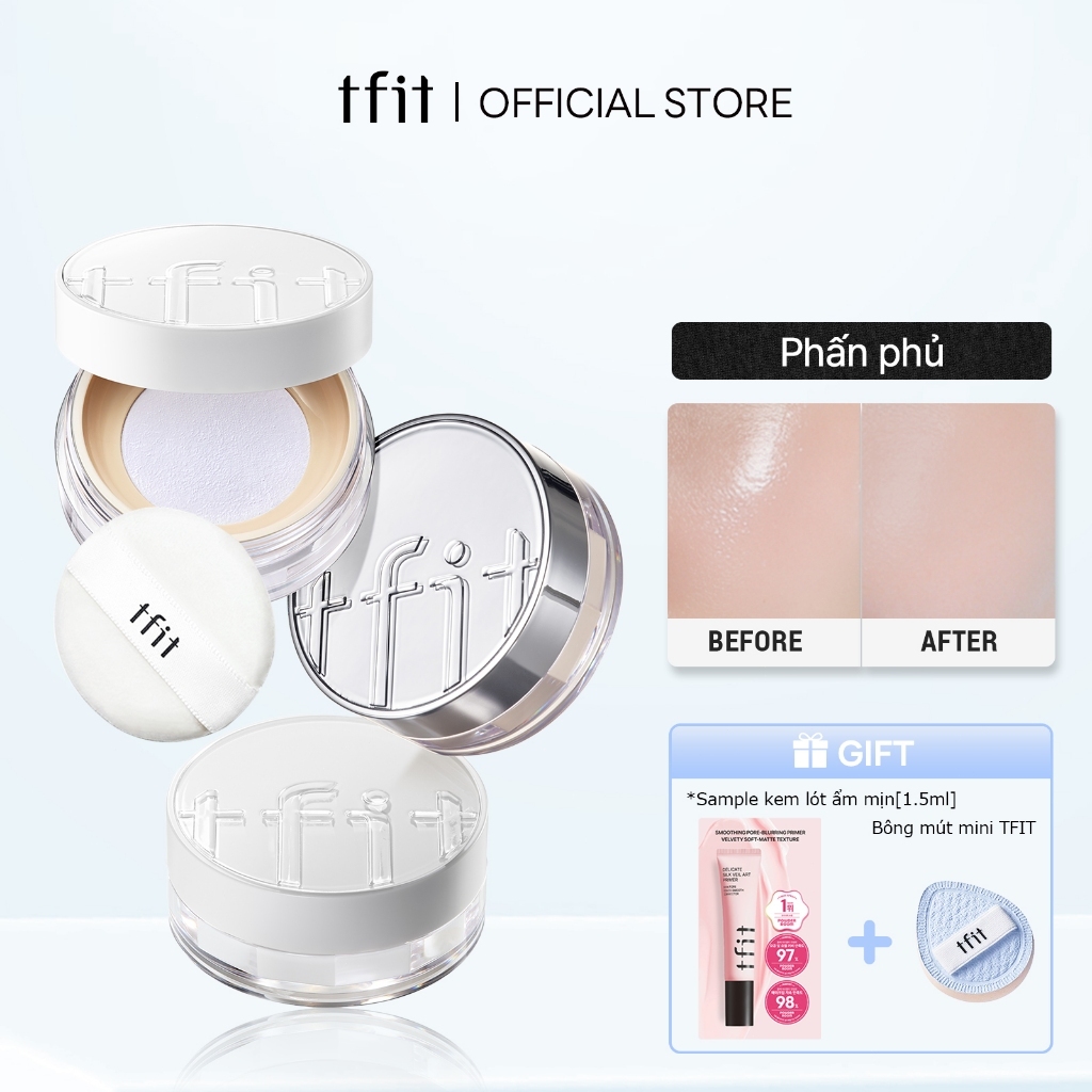 [TFIT Official] Phấn Phủ Kiềm dầu 24 giờ Chống mồ hôi Translucent Set Finishing Powder 7g Translucent Set Essential Powder 5g