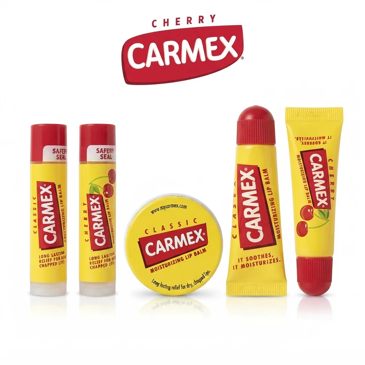 Son dưỡng môi dưỡng ẩm Carmex - Hương vị cổ điển & anh đào, Giảm lâu trôi cho môi khô & nứt nẻ, Chăm sóc môi êm dịu