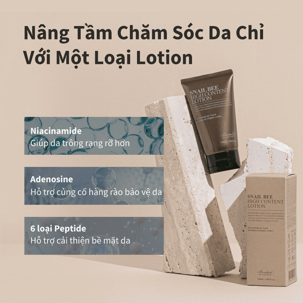 [Benton Official] Sữa Dưỡng Snail Bee High Content – Cân bằng độ ẩm, làm dịu, hỗ trợ phục hồi da, phù hợp da dễ nổi mụn