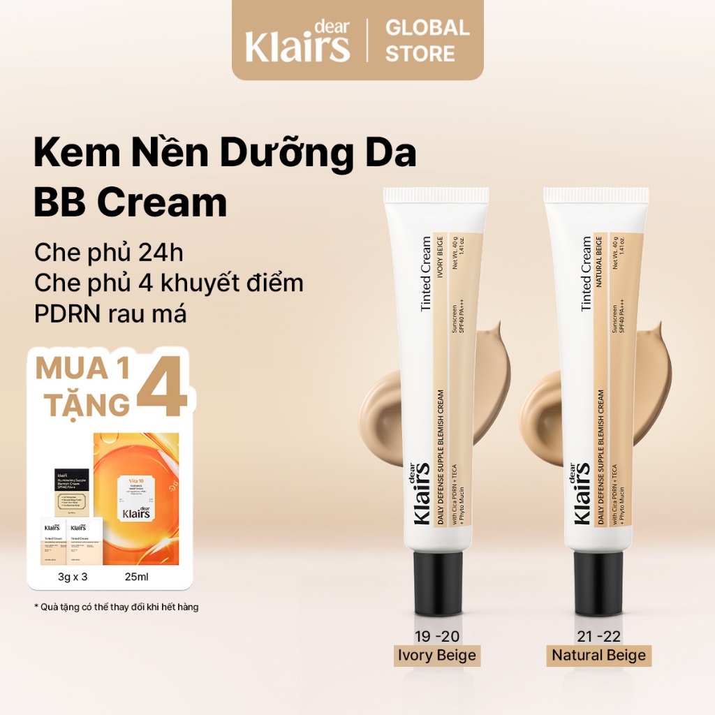 Kem Nền Chống Nắng Dưỡng Da Hằng Ngày Dear Klairs SPF40 PA+++ 40g Cho Da Mụn Nhạy Cảm