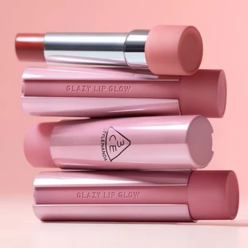 3CE GLAZY LIP GLOW Hàn Quốc màu son bóng phát sáng dưỡng ẩm tốt cho sức khỏe tỏa sáng độ ẩm đóng gói dầu không dính thoải mái từ Hàn Quốc