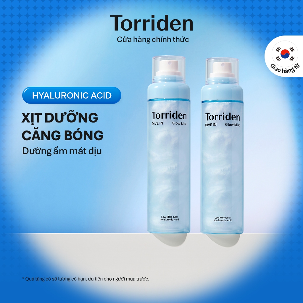 [Torriden Chính hãng] [SET] Xịt dưỡng căng bóng DIVE IN chứa Hyaluronic Acid 2ea, 120ml+120ml, Mist