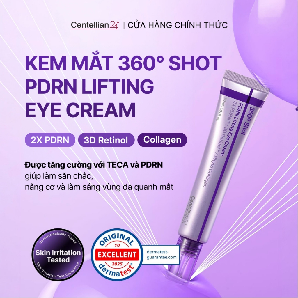 [Centellian24] Kem dưỡng mắt nâng cơ và giảm nếp nhăn 360° Shot PDRN Eye Cream 30ml