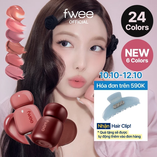 (NEW 6 Colors) fwee Rose Obsession Stay-fit Lip Tint (24 Màu)