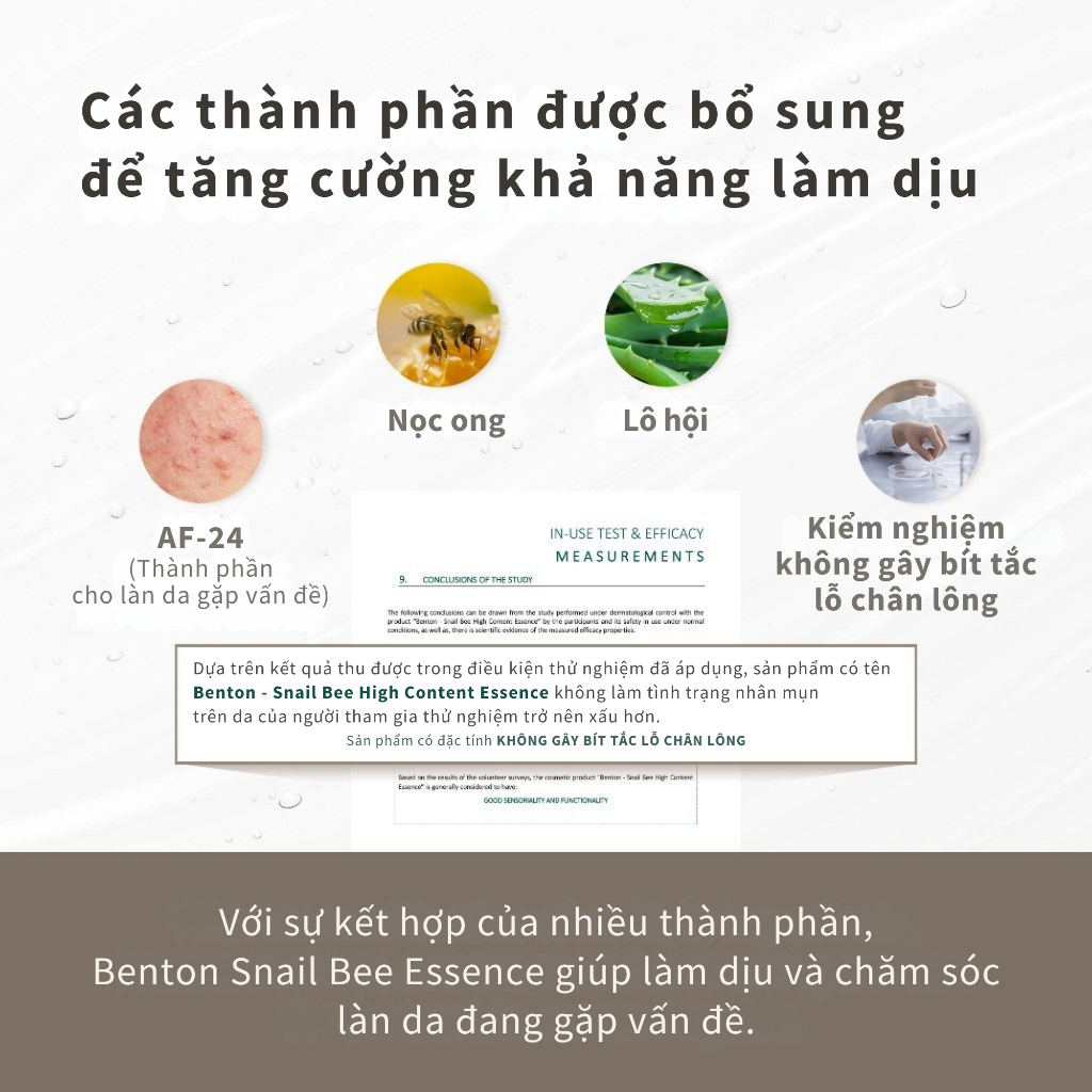 [Benton Official] Tinh chất dưỡng da Snail Bee High Content Essence – Hỗ trợ phục hồi hàng rào bảo vệ da & cải thiện dấu hiệu lão hóa với Peptide & Niacinamide