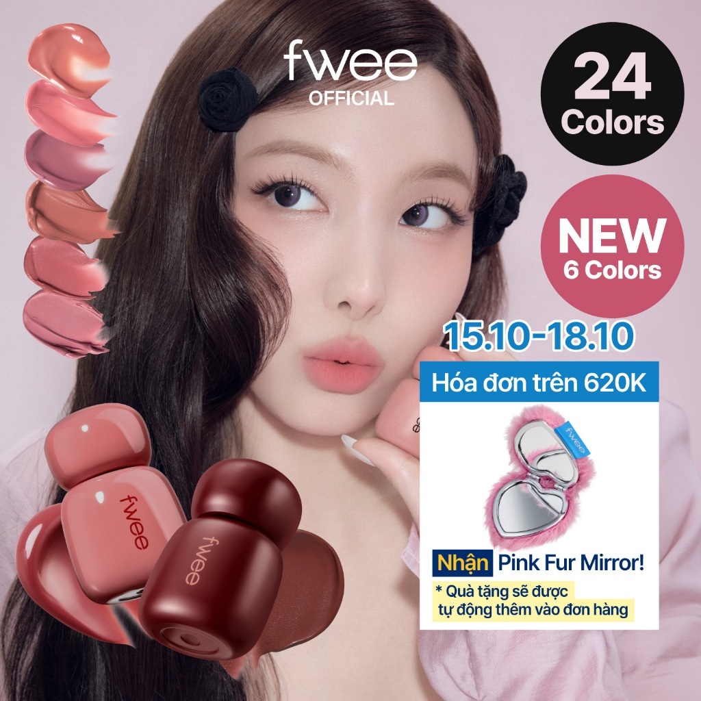 (NEW 6 Colors) fwee Rose Obsession Stay-fit Lip Tint (24 Màu)