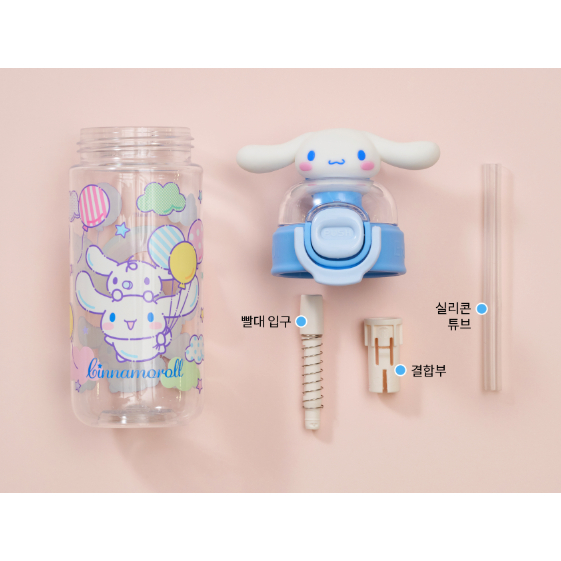 [LocknLock] Sanrio school fit One-Touch Hình Tritan Clear Water Bottle 430ml ABF899