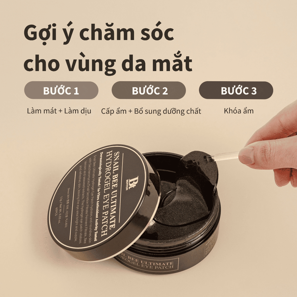 [Benton Official] Mặt Nạ Mắt Hydrogel Snail Bee Ultimate – Cấp ẩm, làm mát, làm dịu, hỗ trợ cải thiện quầng thâm, bọng mắt và nếp nhăn vùng mắt