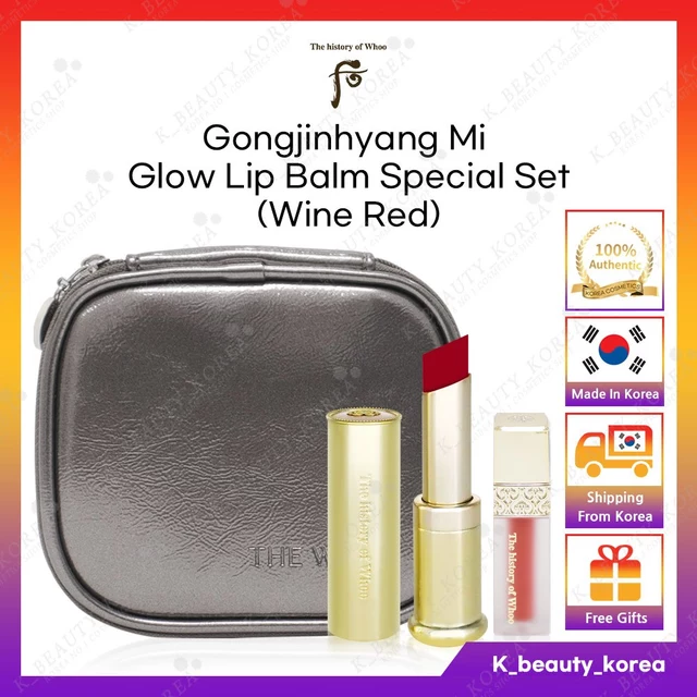 [The history of Whoo] Bộ son dưỡng môi Gongjinhyang Mi Glow Lip Balm đặc biệt [Đỏ rượu Wine Red] [HÀN QUỐC] THE WHOO