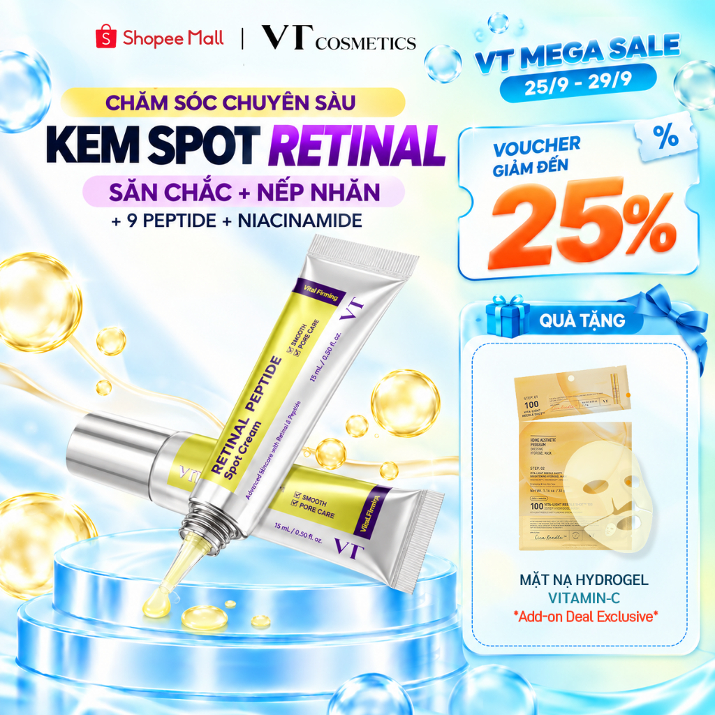 [VT] Kem chấm điểm Retinal Peptide Spot Cream 15ml Nano Retinal Firming Wrinkle Care [Official Flagship]