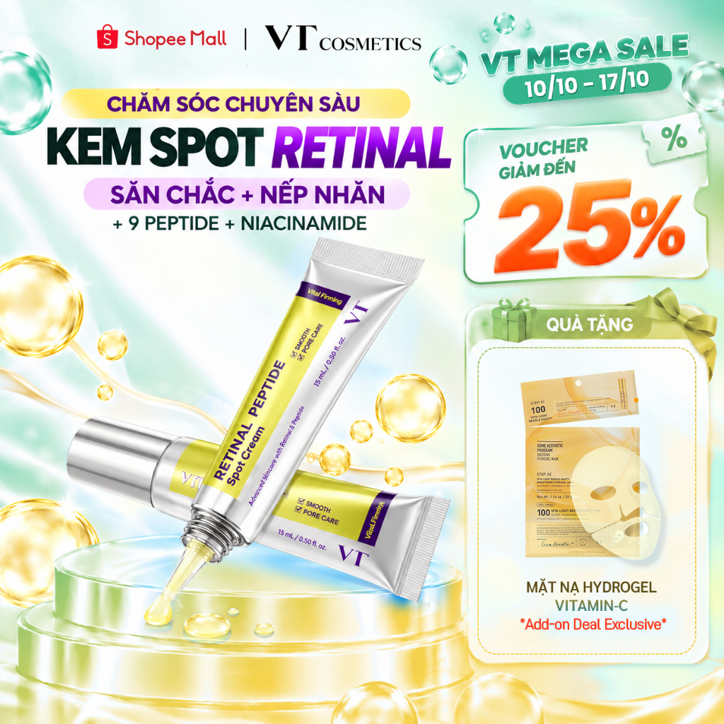 [VT] Kem chấm điểm Retinal Peptide Spot Cream 15ml Nano Retinal Firming Wrinkle Care [Official Flagship]