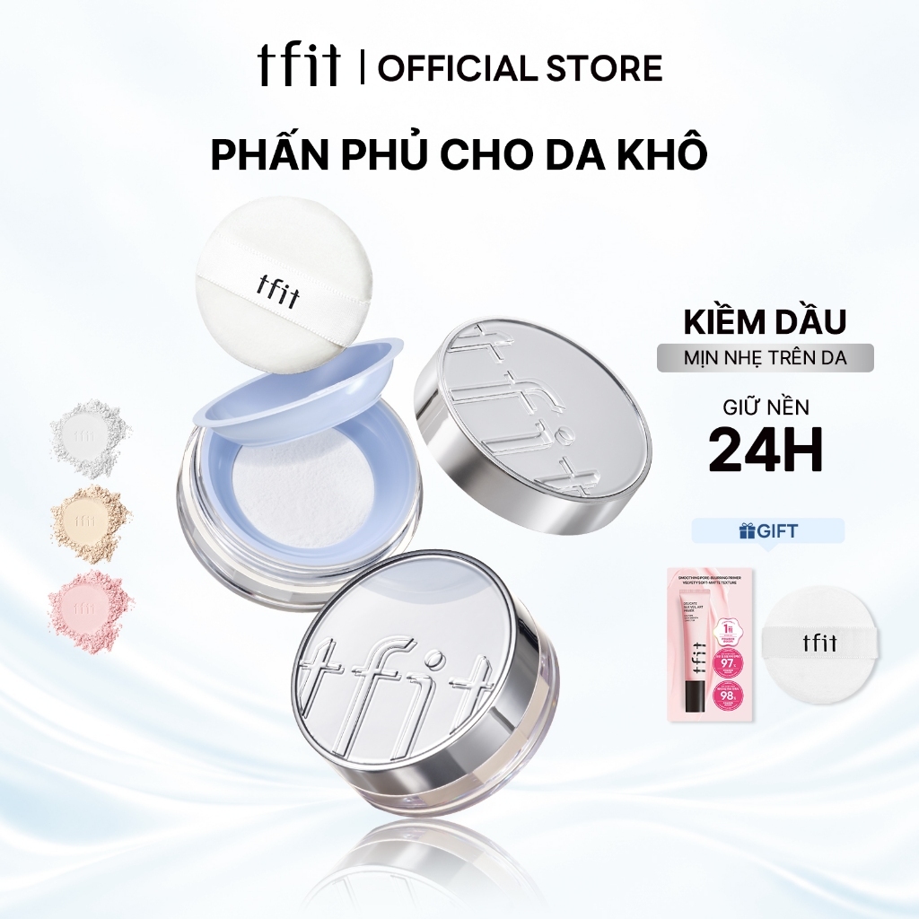 [TFIT Official] Phấn Phủ Cho Da Khô Kiềm Dầu 24h Dưỡng Ẩm Translucent Set Essential Powder 5g