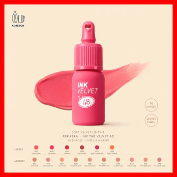 PERIPERA Lip Tint Ink the Velvet AD Soft Velvet Finish 16 sắc thái