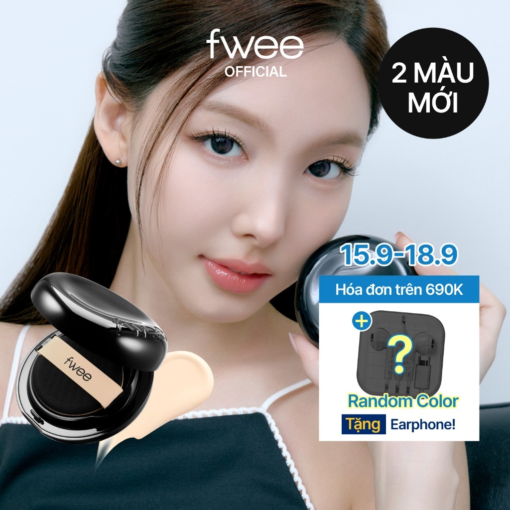 [fwee] All-Day Cover Black Cushion (7 Colors) / 13g