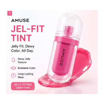 K-Beauty | AMUSE Bebe Tint | Son dưỡng môi bóng Hàn Quốc | Kem dưỡng ẩm Juicy Lip Color | 10 sắc thái