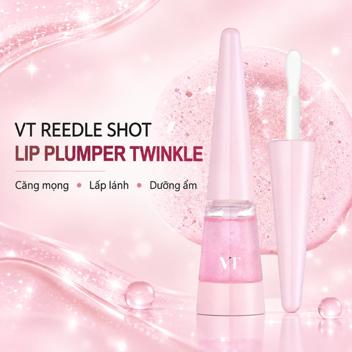 VT REEDLE SHOT Lip Plumper Twinkle Hàn Quốc Son Bóng Lấp Lánh Làm Đầy Môi Tăng Hiệu Ứng Căng Mọng Tự Nhiên Dưỡng Ẩm Hỗ Trợ Phục Hồi Môi Khô Nứt Làm Dịu Môi Nhạy Cảm Che Phủ Vân Môi Tạo Hiệu Ứng Gloss