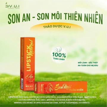 Son An Thảo Dược V.U.I – Son Môi Thiên Nhiên Từ Dầu Gấc, Sáp Ong, Dừa, Olive – Lên Màu Đẹp, Dưỡng Mềm Môi