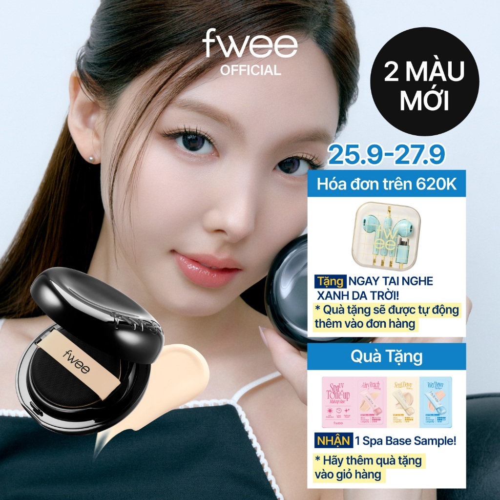 [fwee] All-Day Cover Black Cushion (7 Colors) / 13g