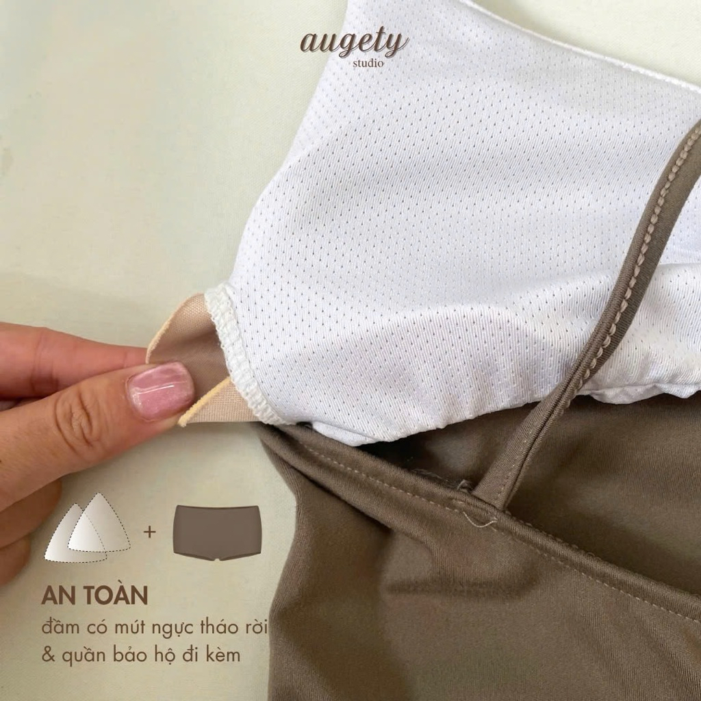 Đầm Hai Dây Chéo Lưng Ngắn Ôm Eo Dáng Xòe Augety Studio, LAUREN Dress
