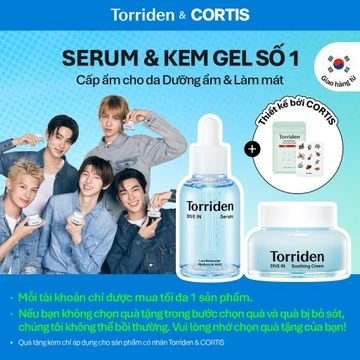 [Torriden & CORTIS] [SET] Serum và kem dưỡng làm dịu da DIVE IN, 50ml+100ml