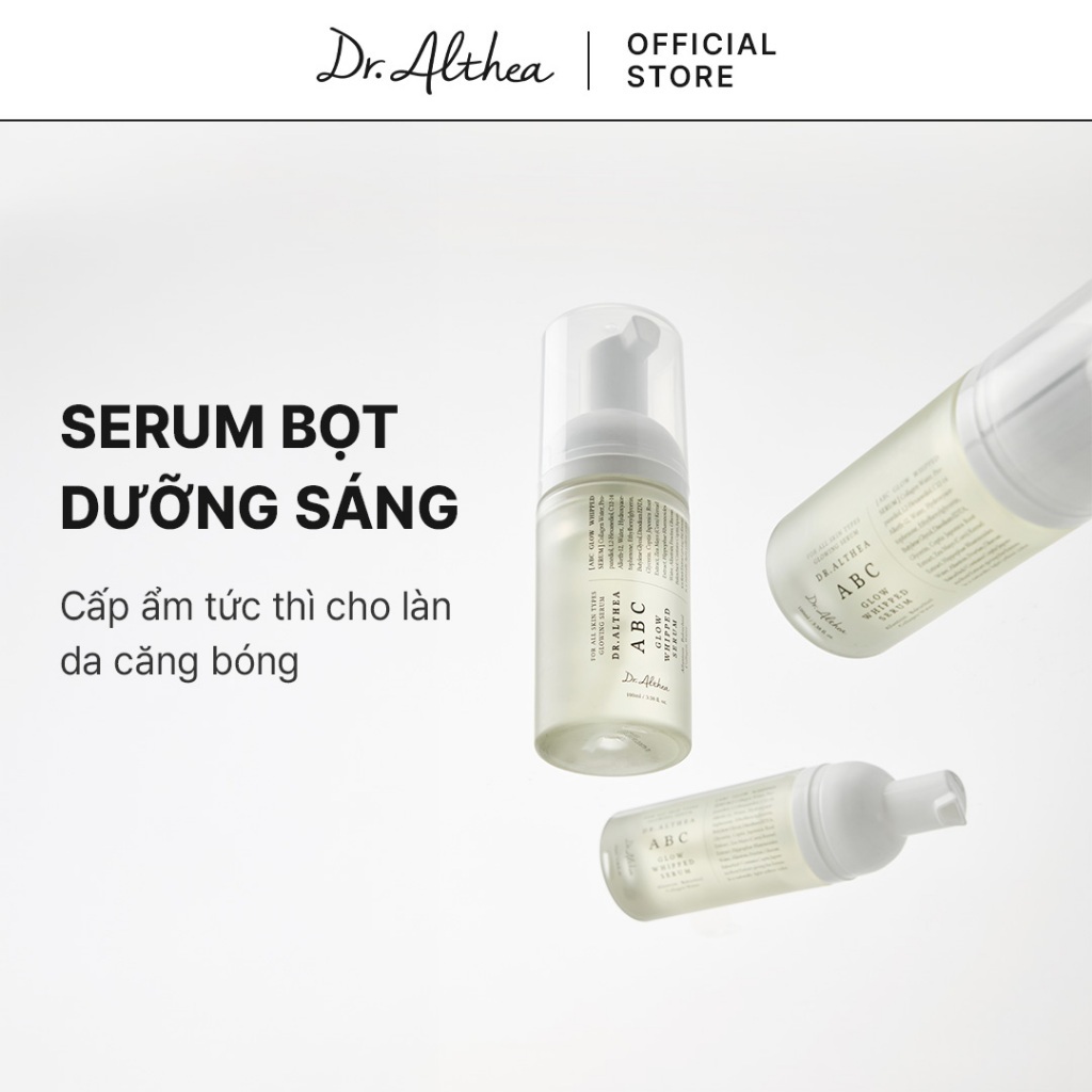 [Dr.Althea Official] Serum dạng bọt cấp ẩm, căng bóng & giúp lớp nền bám tốt cho mọi loại da Dr.Althea ABC Glow Whipped Serum 100ml (Bakuchiol, Nước Collagen)