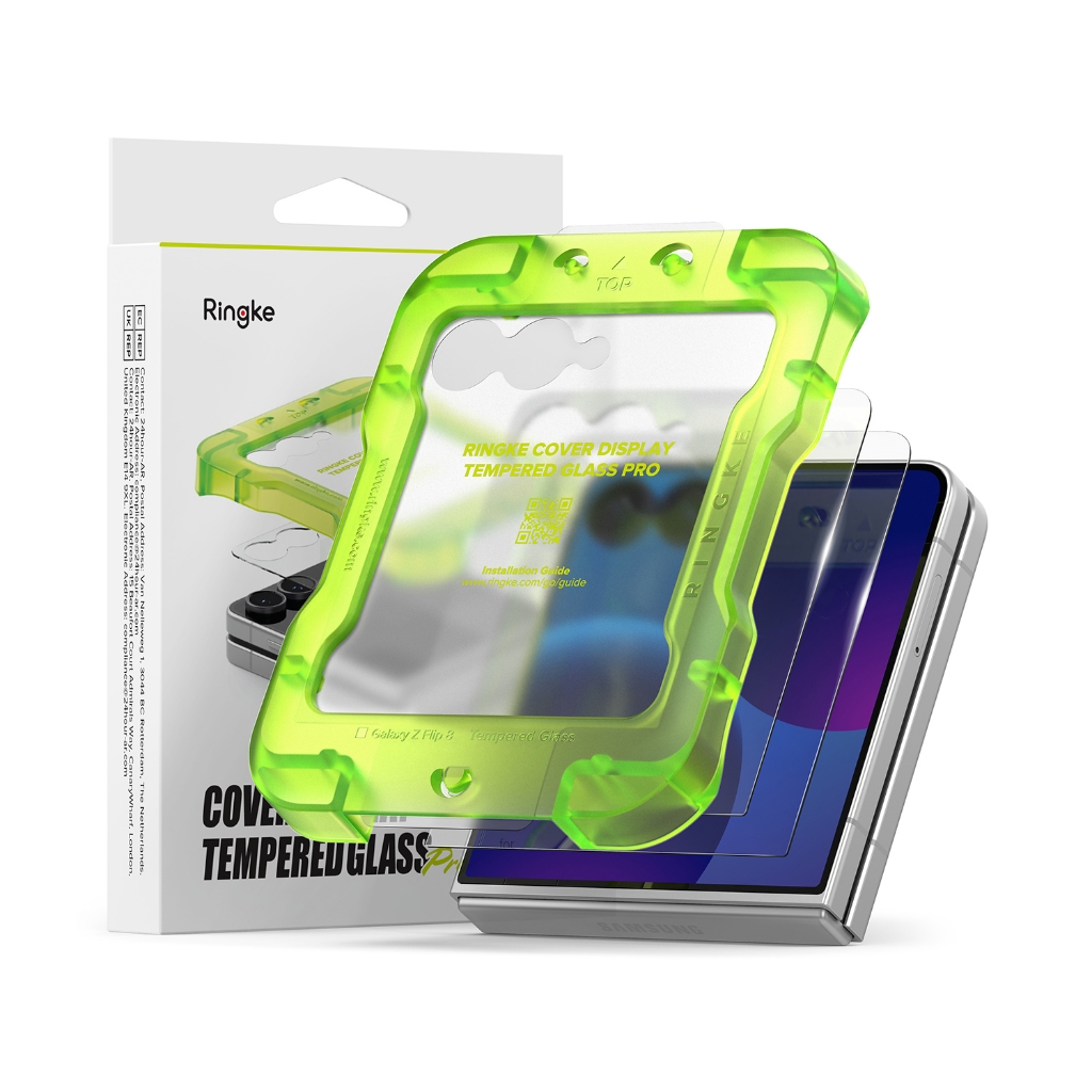 [Chính hãng] Kính cường lực Ringke Cover Display Tempered Glass Pro cho Galaxy Z Flip8, độ cứng 9H, chống xước, tặng kèm khung trợ dán