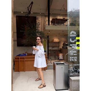𝘼𝙍𝙀𝙊 𝘿𝙍𝙀𝙎𝙎 - Đầm Linen TƯNG PRE Bẹt Vai Tay Dài