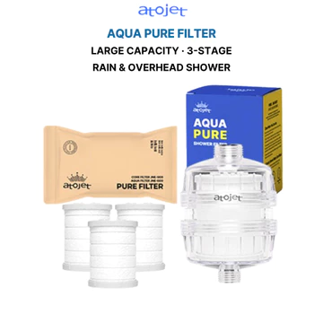 [ATOJET] Bộ Lọc Vòi Sen Aqua Pure Dung Tích Lớn | Lọc Cặn Gỉ Sét Cho Sen Mưa, Sen Trần | Bộ/Lõi Thay Thế
